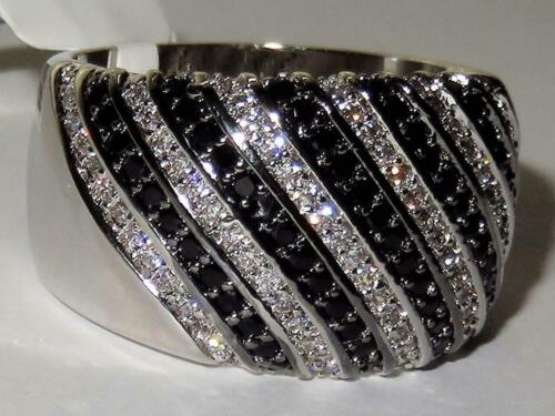 Jewellery Kingdom Ladies Cz Clear Comfort Cocktail Realistic Ring White Silver Black - Jewelry Rings - British D'sire