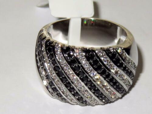 Jewellery Kingdom Ladies Cz Clear Comfort Cocktail Realistic Ring White Silver Black - Jewelry Rings - British D'sire