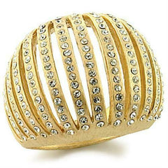 Jewellery Kingdom Ladies Cz Dome 18kt All Sizes Studded Pave Comfort Cocktail Ring (Gold) - Jewelry Rings - British D'sire