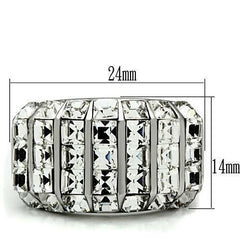 Jewellery Kingdom Ladies Cz Princess Cut Stainless Steel Comfort No Tarnish Chunky Ring (Silver) - Jewelry Rings - British D'sire