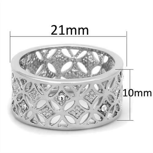 Jewellery Kingdom Ladies cz ring 10mm band full eternity silver rhodium handmade pretty - Jewelry Rings - British D'sire