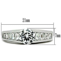 Jewellery Kingdom Ladies Cz Ring Emerald Cut Solitaire Accents Silver Rhodium Engagement - Jewelry Rings - British D'sire