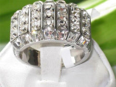 Jewellery Kingdom Ladies CZ Ring Princess Cut Square Comfort Stainless Steel Sparklin - Jewelry Rings - British D'sire