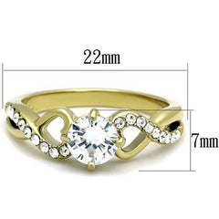 Jewellery Kingdom Ladies Cz Stainless Steel 1.30ct Dress Engagement Pretty Gold Ring - Jewelry Rings - British D'sire