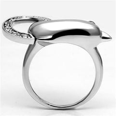 Jewellery Kingdom Ladies Dolphin Cubic Zirconia Ladies Childrens Band Animal Ring (Silver) - Jewelry Rings - British D'sire