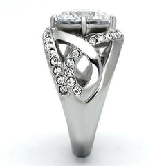 Jewellery Kingdom Ladies Dome CZ 4 Carat Stainless Steel Solitaire Accents Ring (Silver) - Jewelry Rings - British D'sire