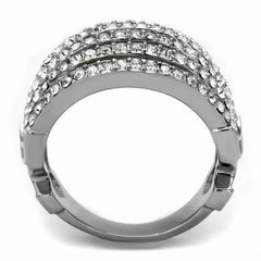 Jewellery Kingdom Ladies Dome Cz Stainless Steel Open No Tarnish Realistic Ring (Silver) - Jewelry Rings - British D'sire