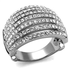 Jewellery Kingdom Ladies Dome Cz Stainless Steel Open No Tarnish Realistic Ring (Silver) - Jewelry Rings - British D'sire