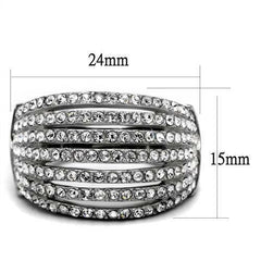 Jewellery Kingdom Ladies Dome Cz Stainless Steel Open No Tarnish Realistic Ring (Silver) - Jewelry Rings - British D'sire