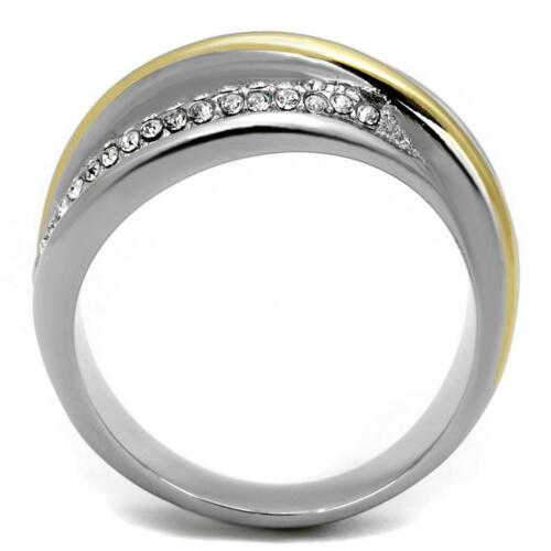 Jewellery Kingdom Ladies Dome Two Tone Band Stainless Steel Ring (Silver) - Rings - British D'sire