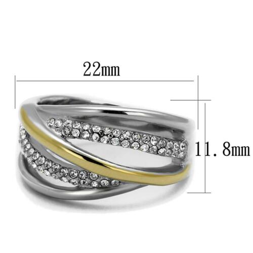 Jewellery Kingdom Ladies Dome Two Tone Band Stainless Steel Ring (Silver) - Rings - British D'sire