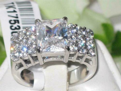 Jewellery Kingdom Ladies Emerald Cut Cz Stainless Steel Ring (Silver) - Jewelry Rings - British D'sire