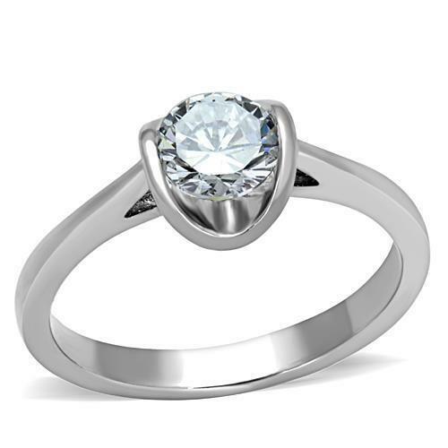 Jewellery Kingdom Ladies Engagement 2K Solitaire Simulated Diamond Ring - Engagement Rings - British D'sire