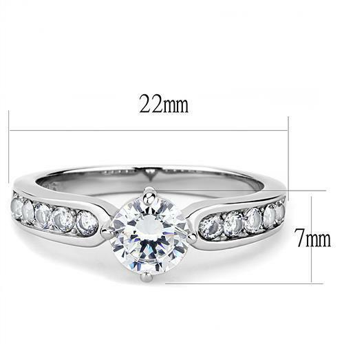 Jewellery Kingdom Ladies Engagement Accents Cubic Zirconia 1.30k Stainless Steel Ring - Engagement Rings - British D'sire