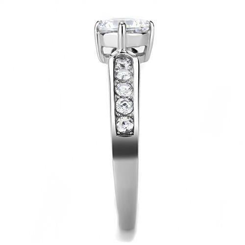 Jewellery Kingdom Ladies Engagement Accents Cubic Zirconia 1.30k Stainless Steel Ring - Engagement Rings - British D'sire