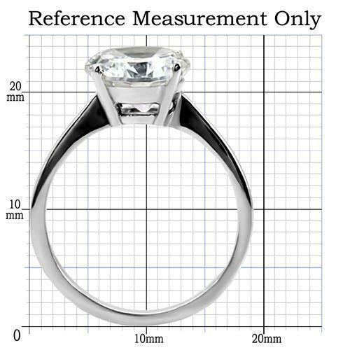 Jewellery Kingdom Ladies Engagement Solitaire Cz 4k Sparkling Stainless Steel Ring (Silver) - Rings - British D'sire