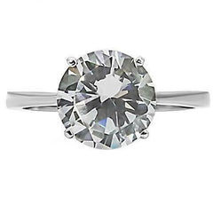 Jewellery Kingdom Ladies Engagement Solitaire Cz 4k Sparkling Stainless Steel Ring (Silver) - Rings - British D'sire