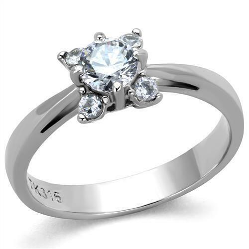 Jewellery Kingdom Ladies Engagement Solitaire Stainless Steel 1.30K Ring (Silver) - Engagement Rings - British D'sire