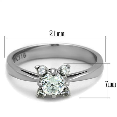 Jewellery Kingdom Ladies Engagement Solitaire Stainless Steel 1.30K Ring (Silver) - Engagement Rings - British D'sire