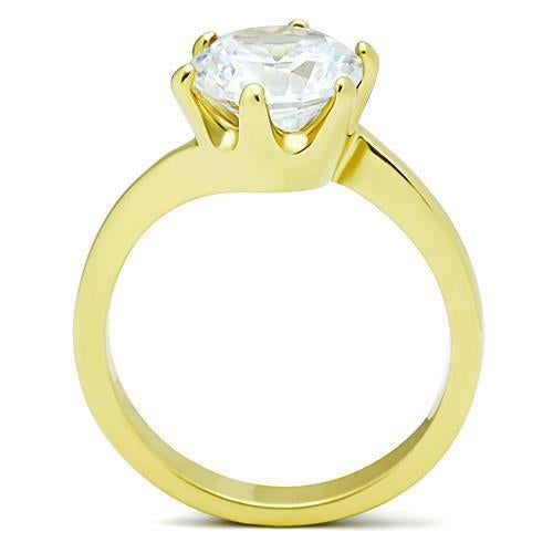 Jewellery Kingdom Ladies Engagement Twist Solitaire Ring (Gold) - Jewelry Rings - British D'sire