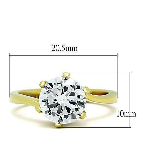 Jewellery Kingdom Ladies Engagement Twist Solitaire Ring (Gold) - Jewelry Rings - British D'sire