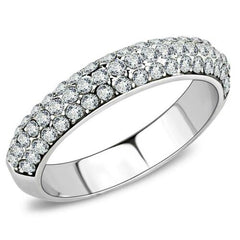 Jewellery Kingdom Ladies Eternity Band Cubic Zirconia Stainless Steel Stacking Silver Ring - Jewelry Rings - British D'sire