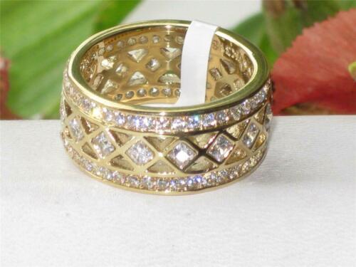 Jewellery Kingdom Ladies Eternity Gold Band Full Steel 9mm Wedding Princess Cut Ring - Jewelry Rings - British D'sire