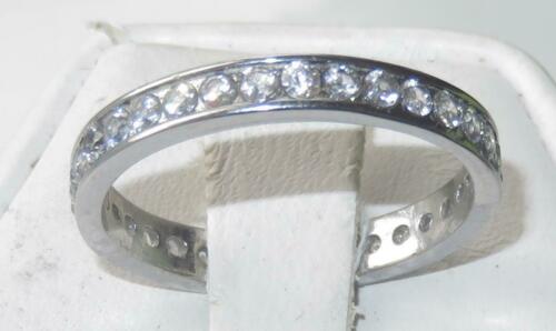 Jewellery Kingdom Ladies Full Eternity Band 2.8mm Stainless Steel Ring (Silver) - Rings - British D'sire