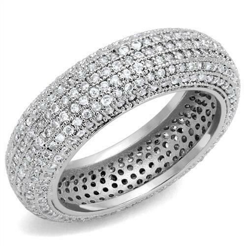 Jewellery Kingdom Ladies Full Eternity Band Cz Silver Rhodium 7mm Wide Wedding Ring - Jewelry Rings - British D'sire