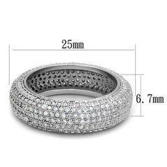 Jewellery Kingdom Ladies Full Eternity Band Cz Silver Rhodium 7mm Wide Wedding Ring - Jewelry Rings - British D'sire