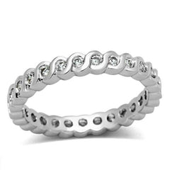 Jewellery Kingdom Ladies Full Eternity Band S Bar 3mm Simulated Diamonds Ring (Silver) - Rings - British D'sire