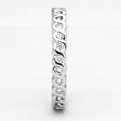 Jewellery Kingdom Ladies Full Eternity Band S Bar 3mm Simulated Diamonds Ring (Silver) - Rings - British D'sire