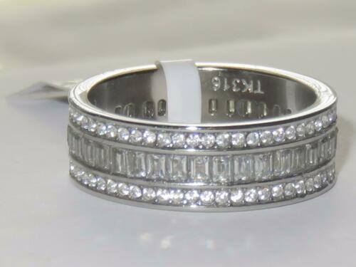 Jewellery Kingdom Ladies Full Eternity Band Wedding Princess Stainless Steel Cubic Zirconia Ring (Silver) - Jewelry Rings - British D'sire