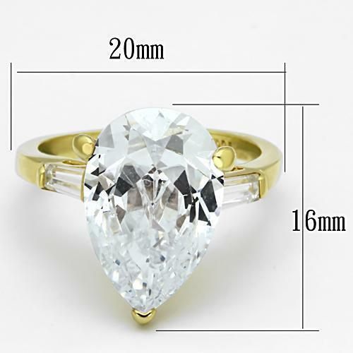 Jewellery Kingdom Ladies Gold Pear 7 Carat 18kt Sterling Silver Three Stone Baguettes Ring - Jewelry Rings - British D'sire