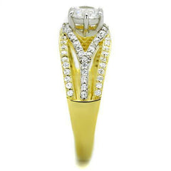 Jewellery Kingdom Ladies Gold Ring 18KT CZ Sterling Silver Solitaire Accents 2 CT Sparkle - Jewelry Rings - British D'sire