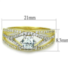 Jewellery Kingdom Ladies Gold Ring 18KT CZ Sterling Silver Solitaire Accents 2 CT Sparkle - Jewelry Rings - British D'sire