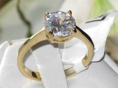 Jewellery Kingdom Ladies Gold Solitaire 1.50 Carat Cz Steel Cubic Engagement Ring - Jewelry Rings - British D'sire