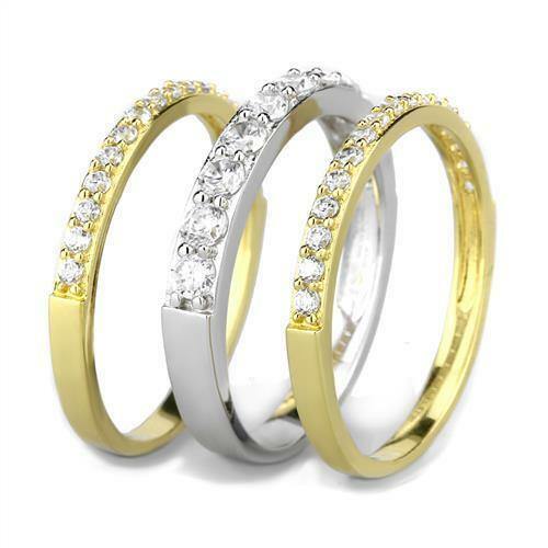 Jewellery Kingdom Ladies Gold Sterling Silver Cz Full Eternity Wedding Stacking Rings Bands - Jewelry Rings - British D'sire