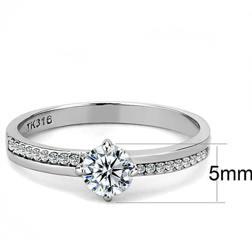 Jewellery Kingdom Ladies Half Carat Stainless Steel Cz Ring (Silver) - Jewelry Rings - British D'sire