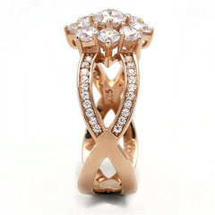 Jewellery Kingdom Ladies Handmade Rose Gold 4 Carat Flower Cz Sterling Silver Ring - Jewelry Rings - British D'sire