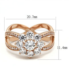 Jewellery Kingdom Ladies Handmade Rose Gold 4 Carat Flower Cz Sterling Silver Ring - Jewelry Rings - British D'sire