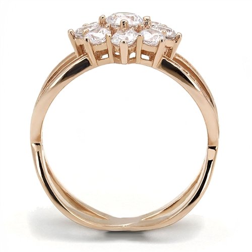 Jewellery Kingdom Ladies Handmade Rose Gold 4 Carat Flower Cz Sterling Silver Ring - Jewelry Rings - British D'sire