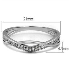 Jewellery Kingdom Ladies Handmade Sterling Eternity Crossover Band 4.3mm Ring (Silver) - Rings - British D'sire