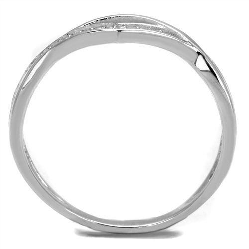 Jewellery Kingdom Ladies Handmade Sterling Eternity Crossover Band 4.3mm Ring (Silver) - Rings - British D'sire