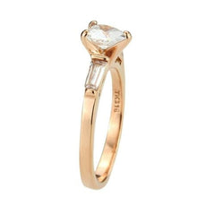 Jewellery Kingdom Ladies Heart Baguettes Stainless Steel Cubic Zirconia Ring (Gold) - Rings - British D'sire