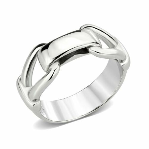 Jewellery Kingdom Ladies Horse Bit Silver No Stone Stainless Steel Highly Polished Ring Band - Jewelry Rings - British D'sire