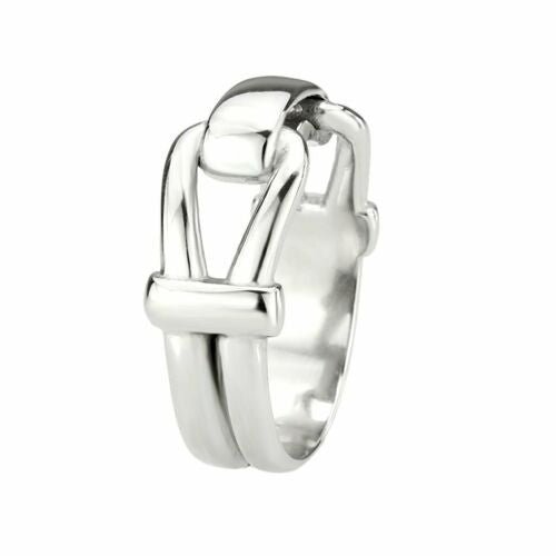 Jewellery Kingdom Ladies Horse Bit Silver No Stone Stainless Steel Highly Polished Ring Band - Jewelry Rings - British D'sire