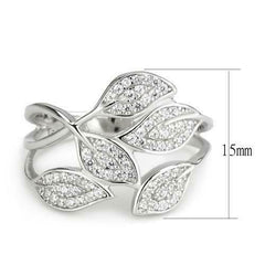 Jewellery Kingdom Ladies Leaf Sterling Silver Band Cubic Zirconia Pave Pretty Ring (Silver) - Jewelry Rings - British D'sire