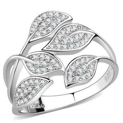 Jewellery Kingdom Ladies Leaf Sterling Silver Band Cubic Zirconia Pave Pretty Ring (Silver) - Jewelry Rings - British D'sire