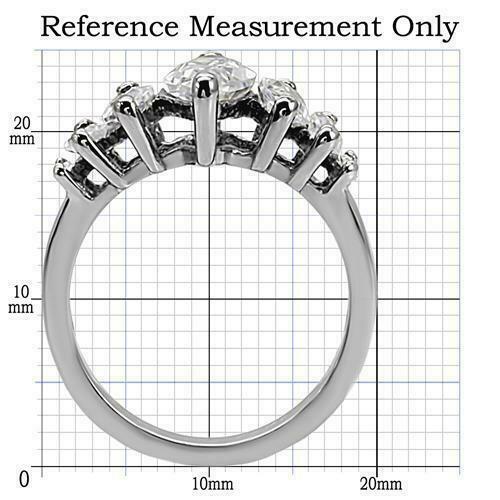 Jewellery Kingdom Ladies Marquise Anniversary Simulated Diamonds Ring (Silver) - Jewelry Rings - British D'sire